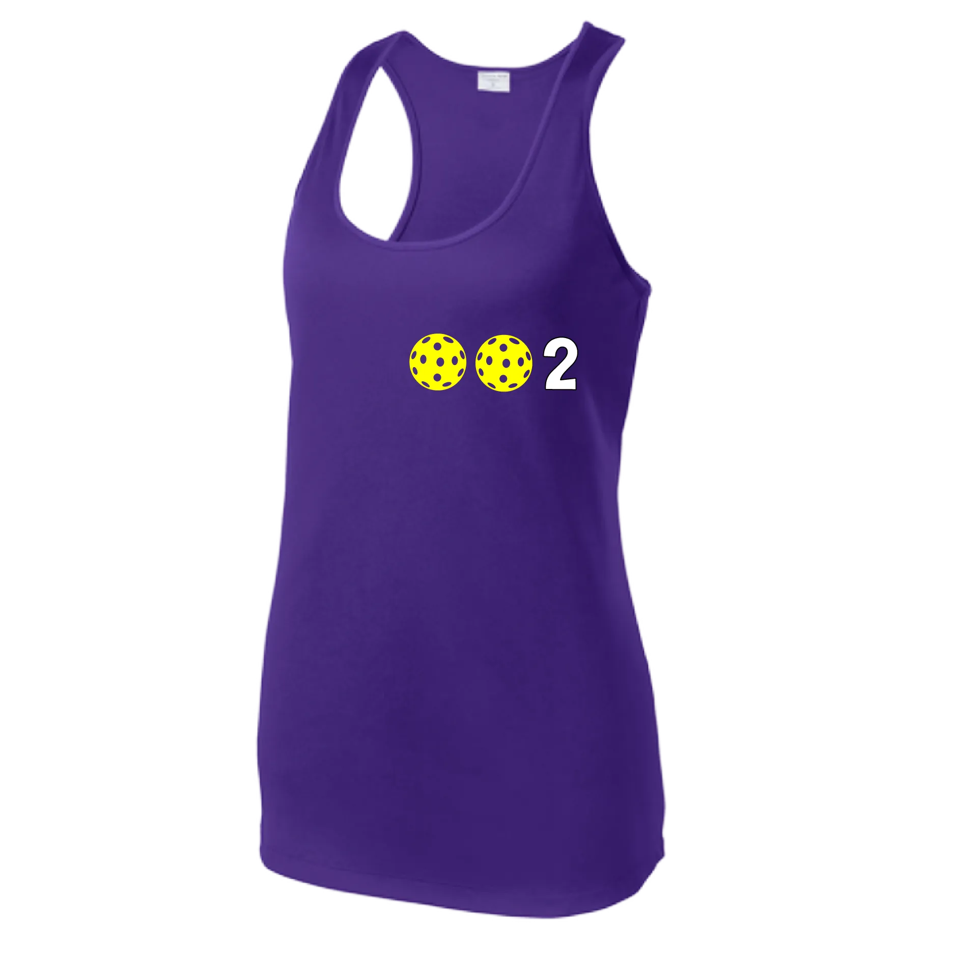 002 With Pickleballs (Colors Yellow Pink White) Customizable | Women’s Racerback Tank | 100% Polyester