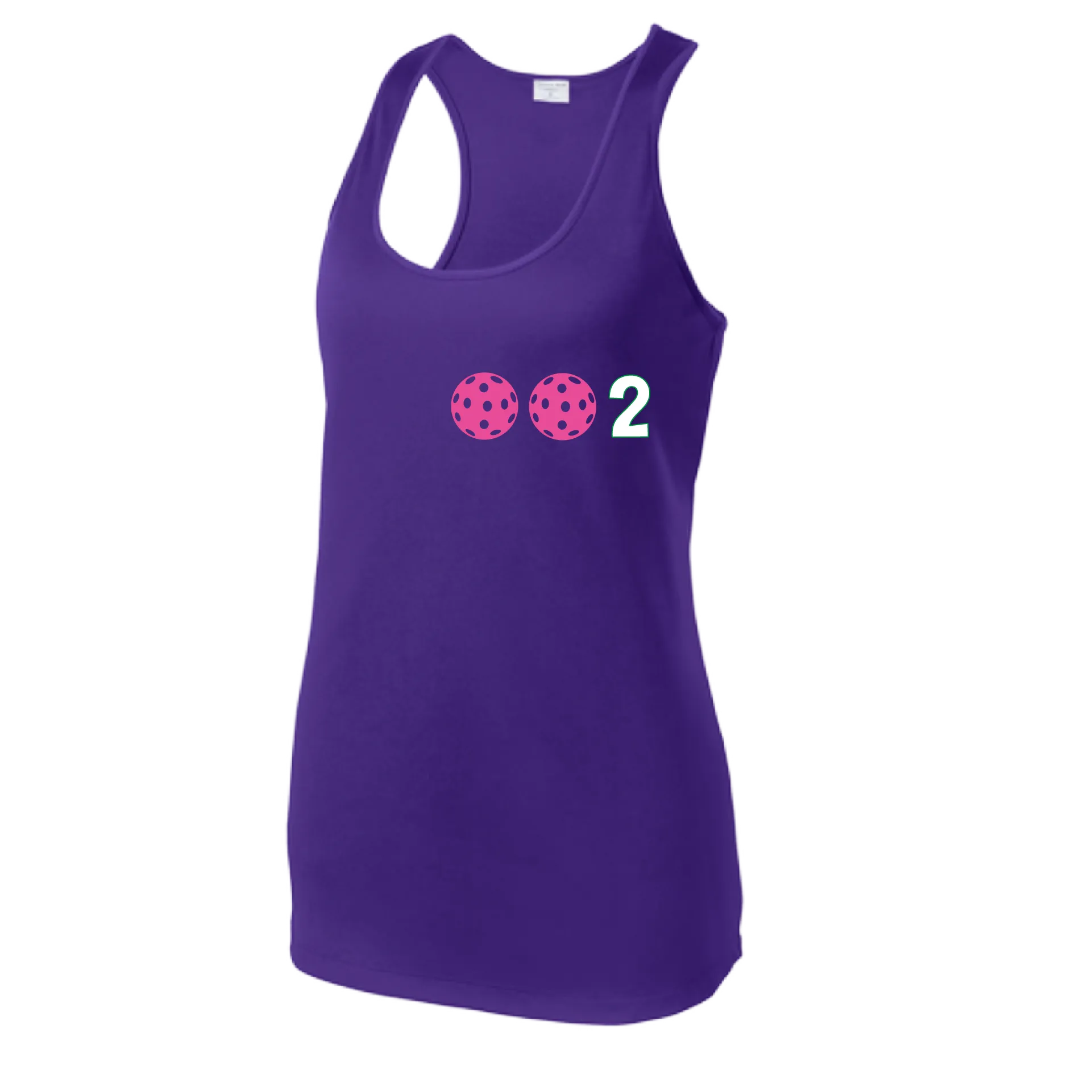 002 With Pickleballs (Colors Yellow Pink White) Customizable | Women’s Racerback Tank | 100% Polyester