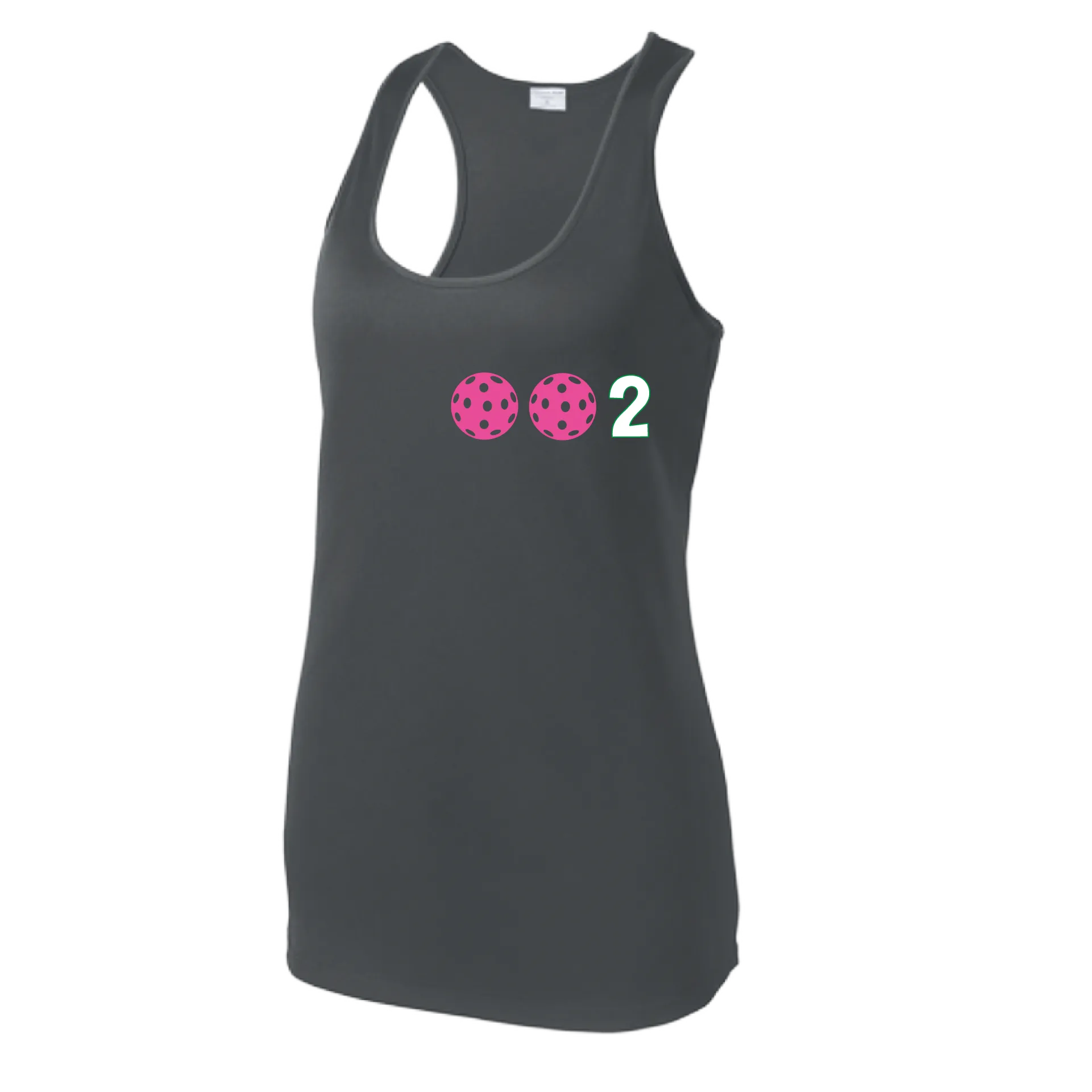 002 With Pickleballs (Colors Yellow Pink White) Customizable | Women’s Racerback Tank | 100% Polyester