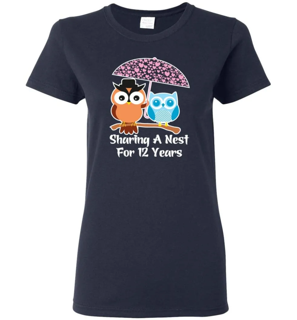 12 Years Wedding Anniversary Gifts Valentine's Day Women Tee