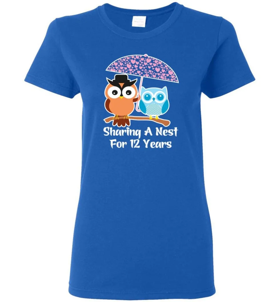 12 Years Wedding Anniversary Gifts Valentine's Day Women Tee