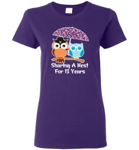 13 Years Wedding Anniversary Gifts Valentine's Day Women Tee