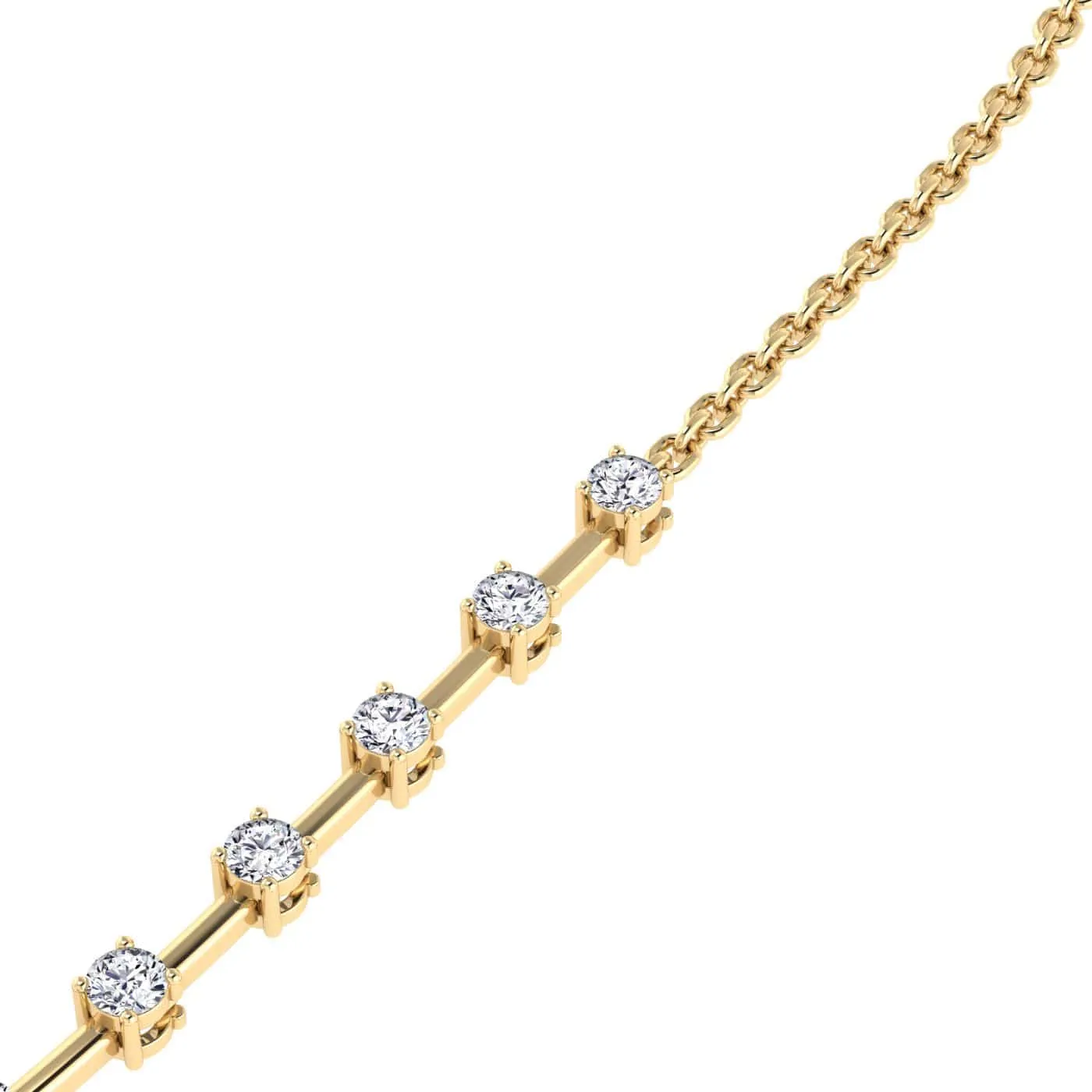 14K & 18K Gold Round Strand Drop Y Diamond Necklace 2.29 ct, Lab Grown