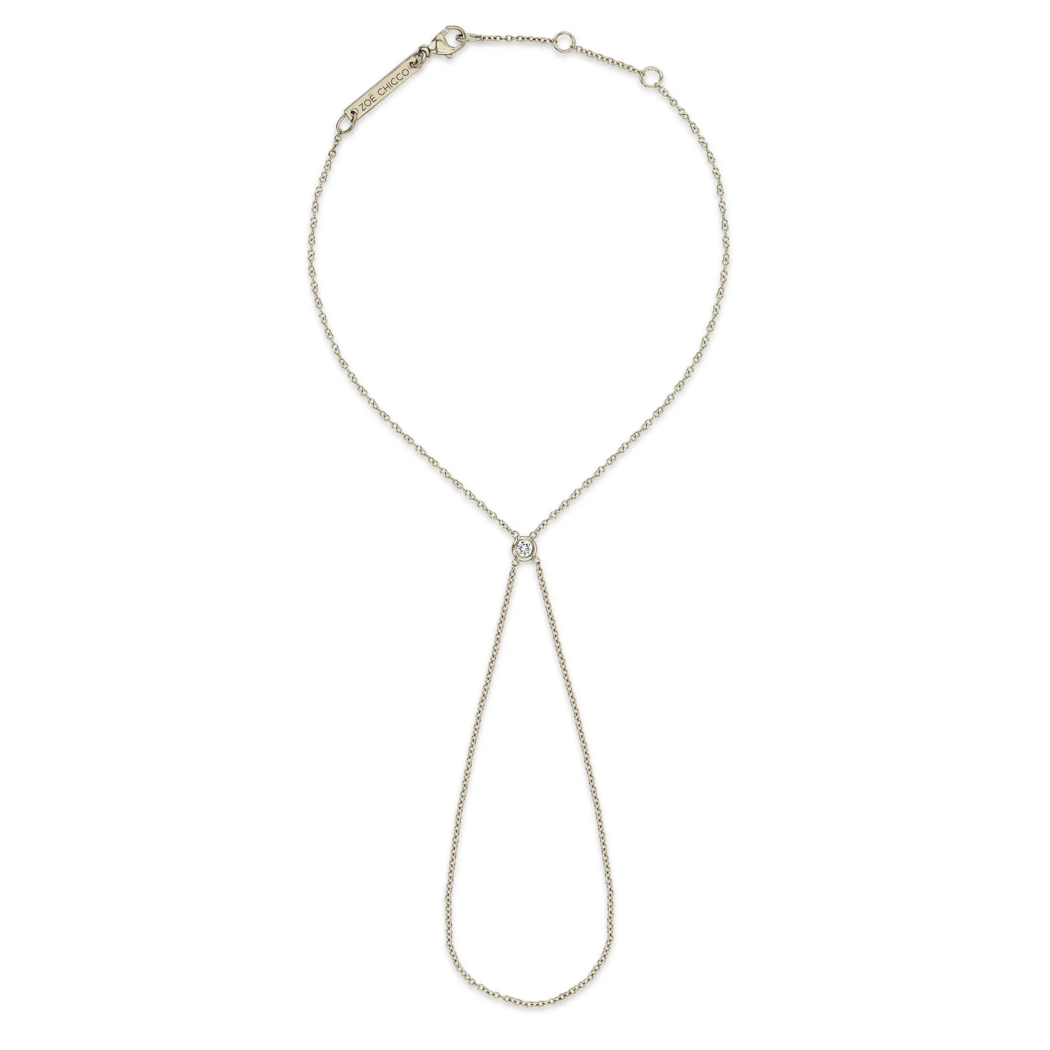 14k Floating Diamond Hand Chain