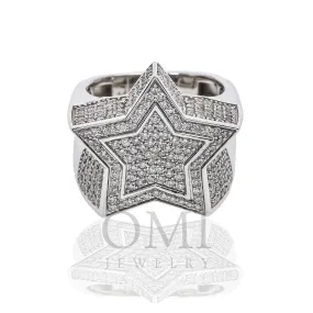 14K GOLD ROUND DIAMOND STAR STATEMENT RING 2.18 CT