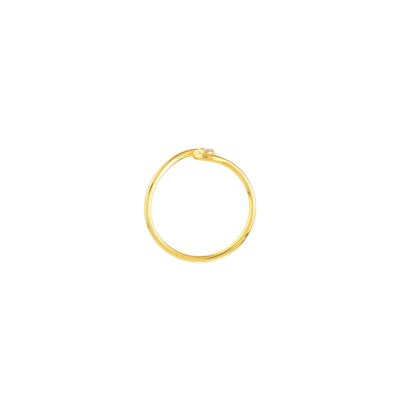 14K Yellow Gold Diamond Wave Ring