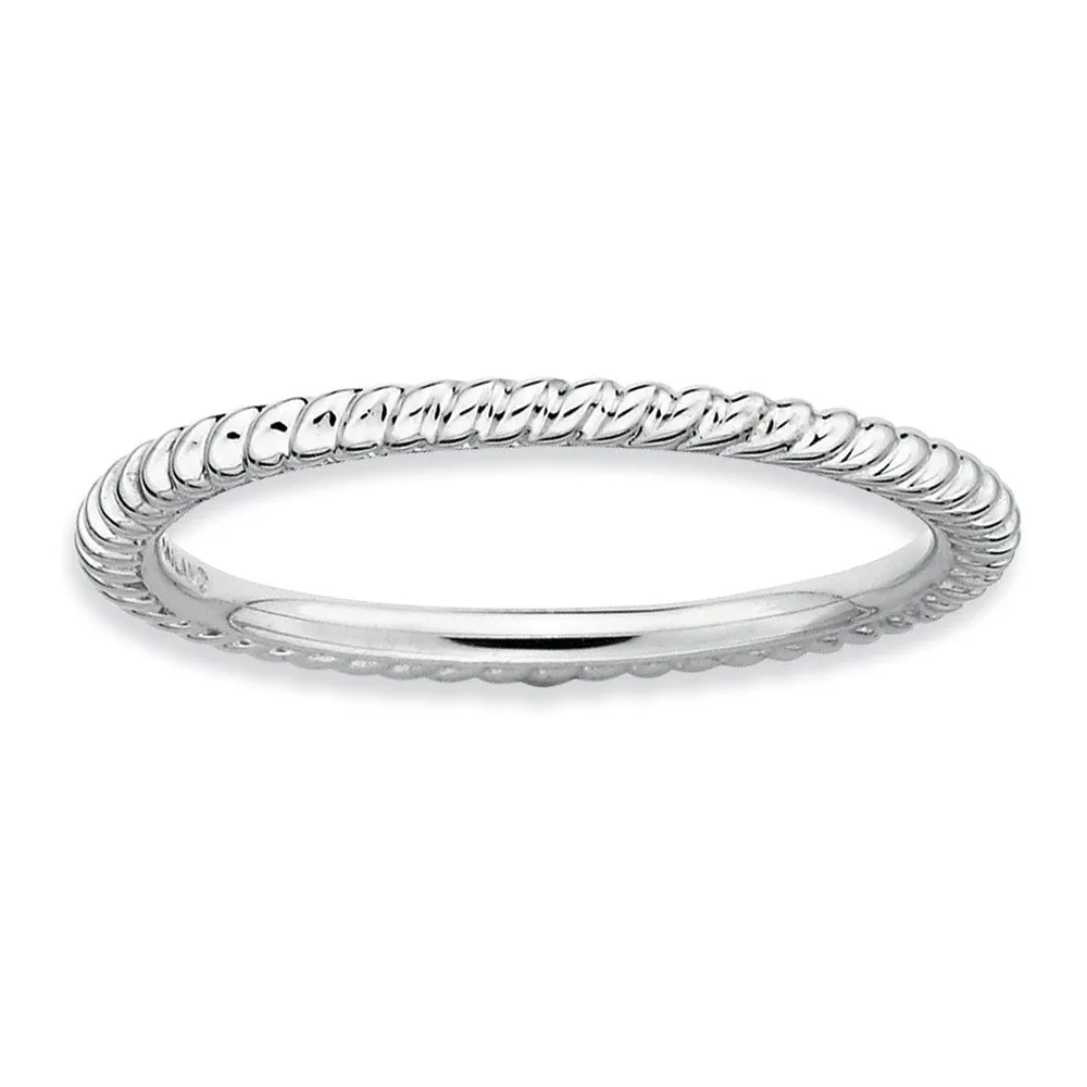 1.5mm Stackable Sterling Silver Twisted Band