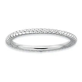 1.5mm Stackable Sterling Silver Twisted Band