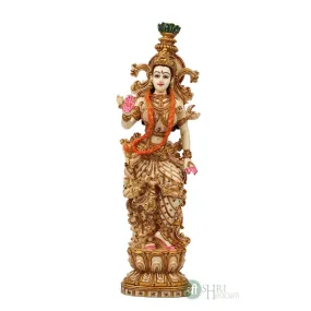 15"RADHA STANDING ON PAWATI STATUE SN