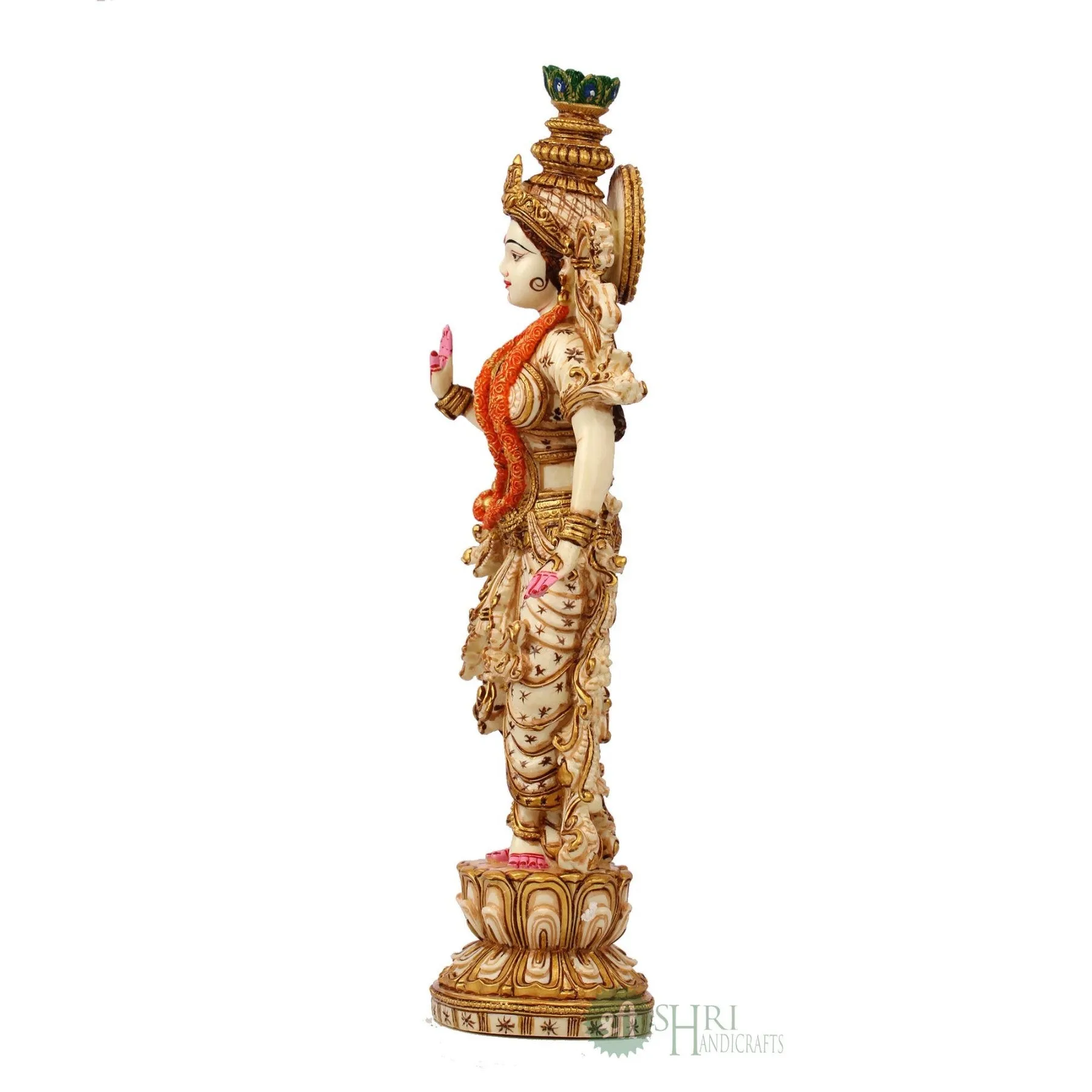 15"RADHA STANDING ON PAWATI STATUE SN