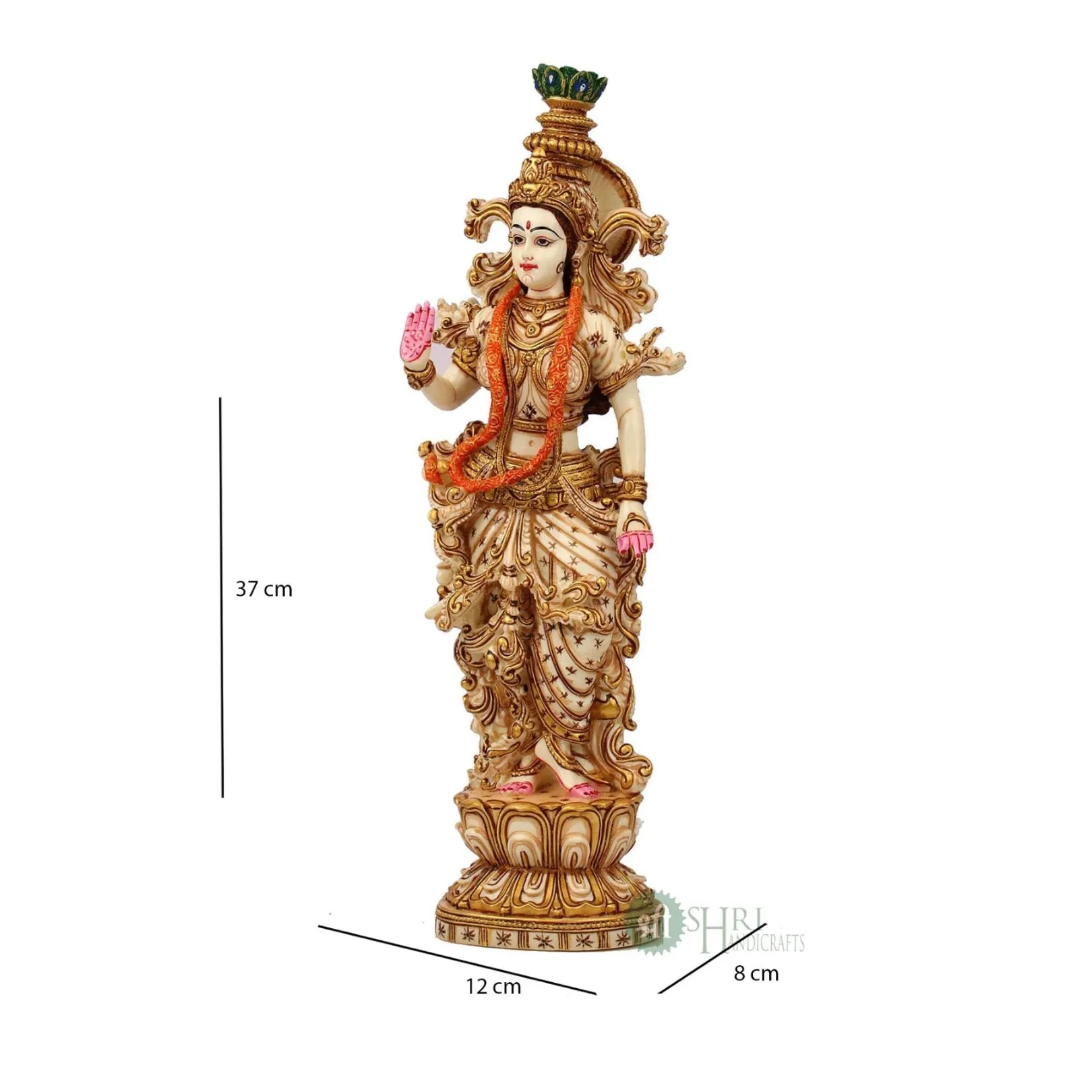 15"RADHA STANDING ON PAWATI STATUE SN