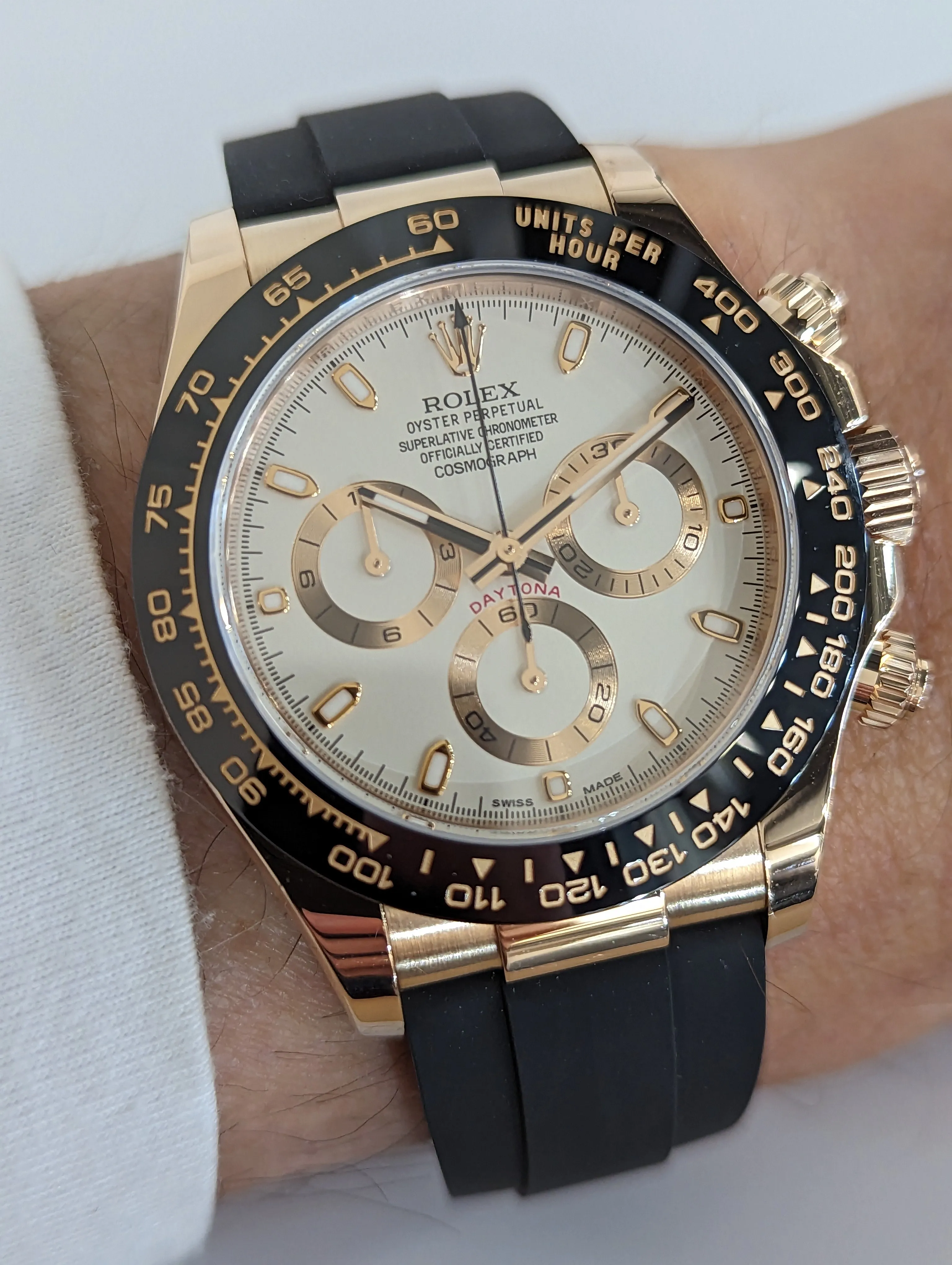 18K Rose Gold Rolex Daytona Reference 116515LN Leather & Oysterflex Bracelet