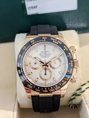 18K Rose Gold Rolex Daytona Reference 116515LN Leather & Oysterflex Bracelet