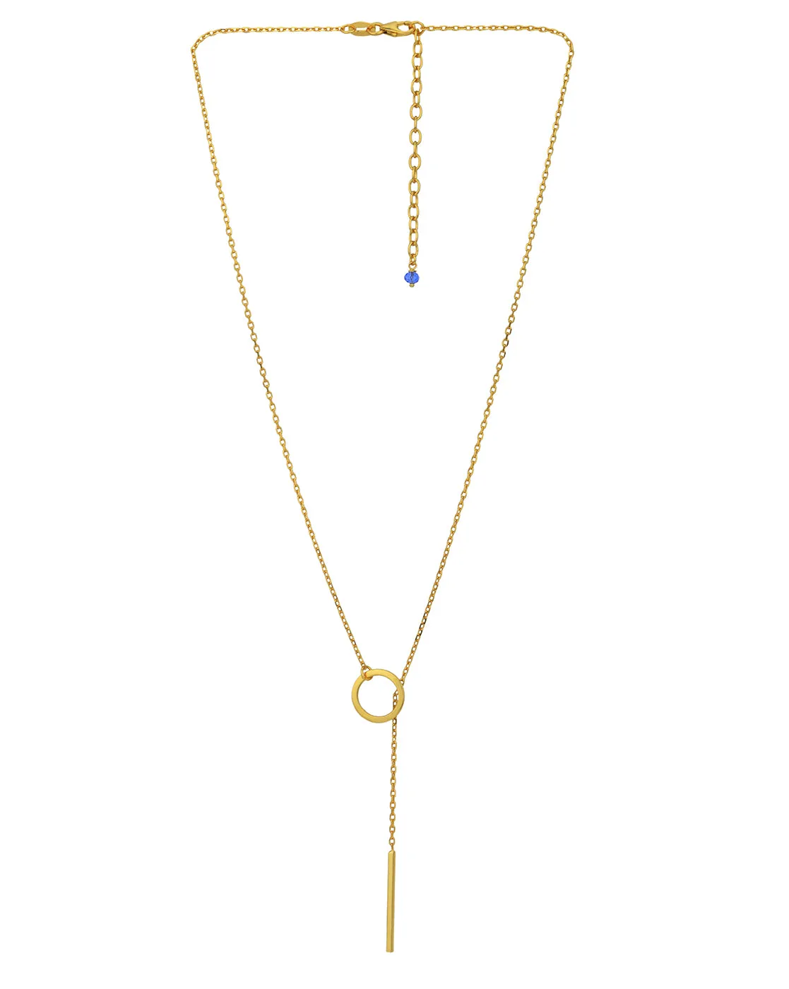 18kt Gold Plated Dangling Bar Lariat Necklace for women