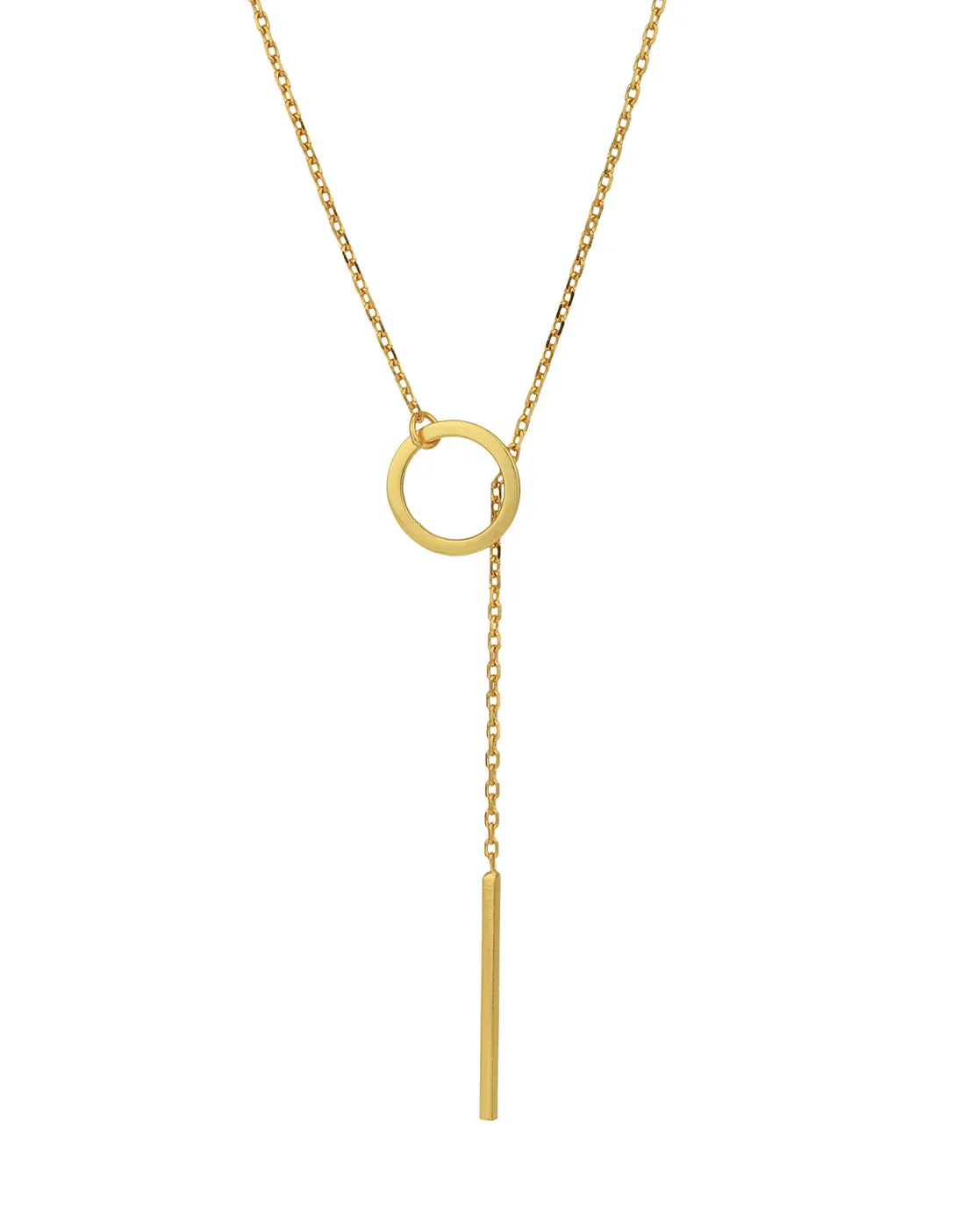 18kt Gold Plated Dangling Bar Lariat Necklace for women