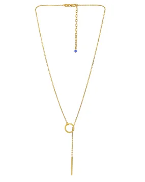 18kt Gold Plated Dangling Bar Lariat Necklace for women