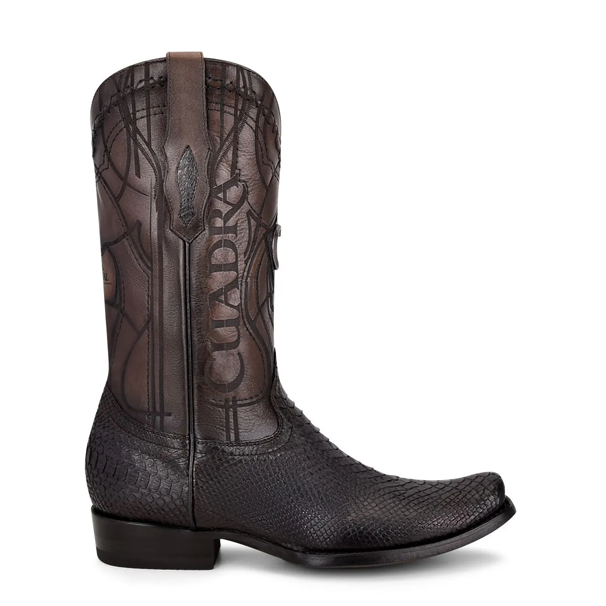 1J1NPH - Cuadra black western cowboy boots python skin boots men