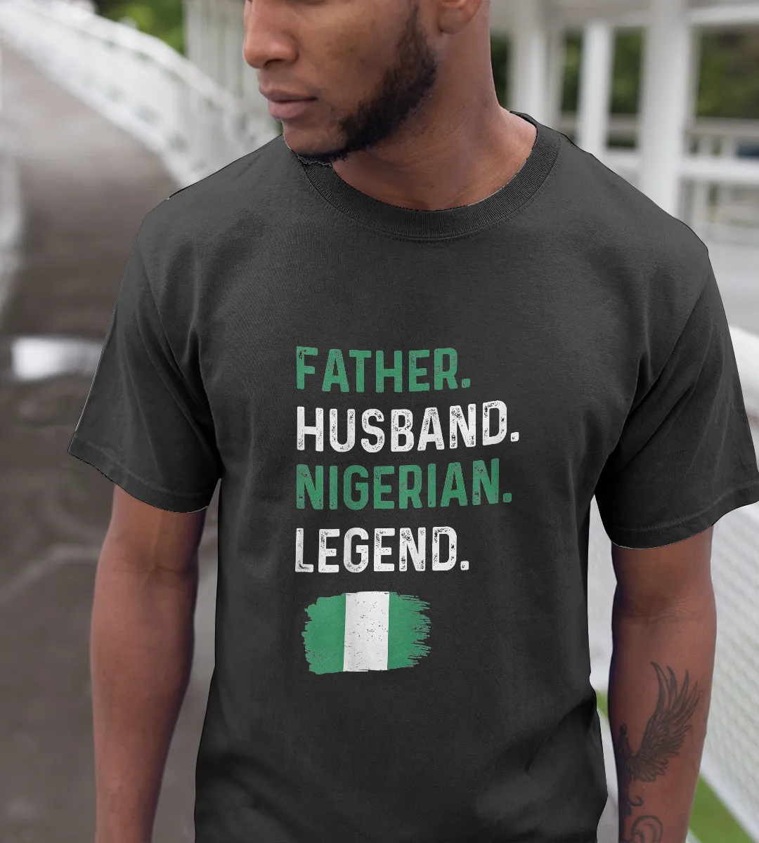 1sttheworld T-Shirt - Father Husband Nigerian Legend Proud Dad T-Shirt Black A35