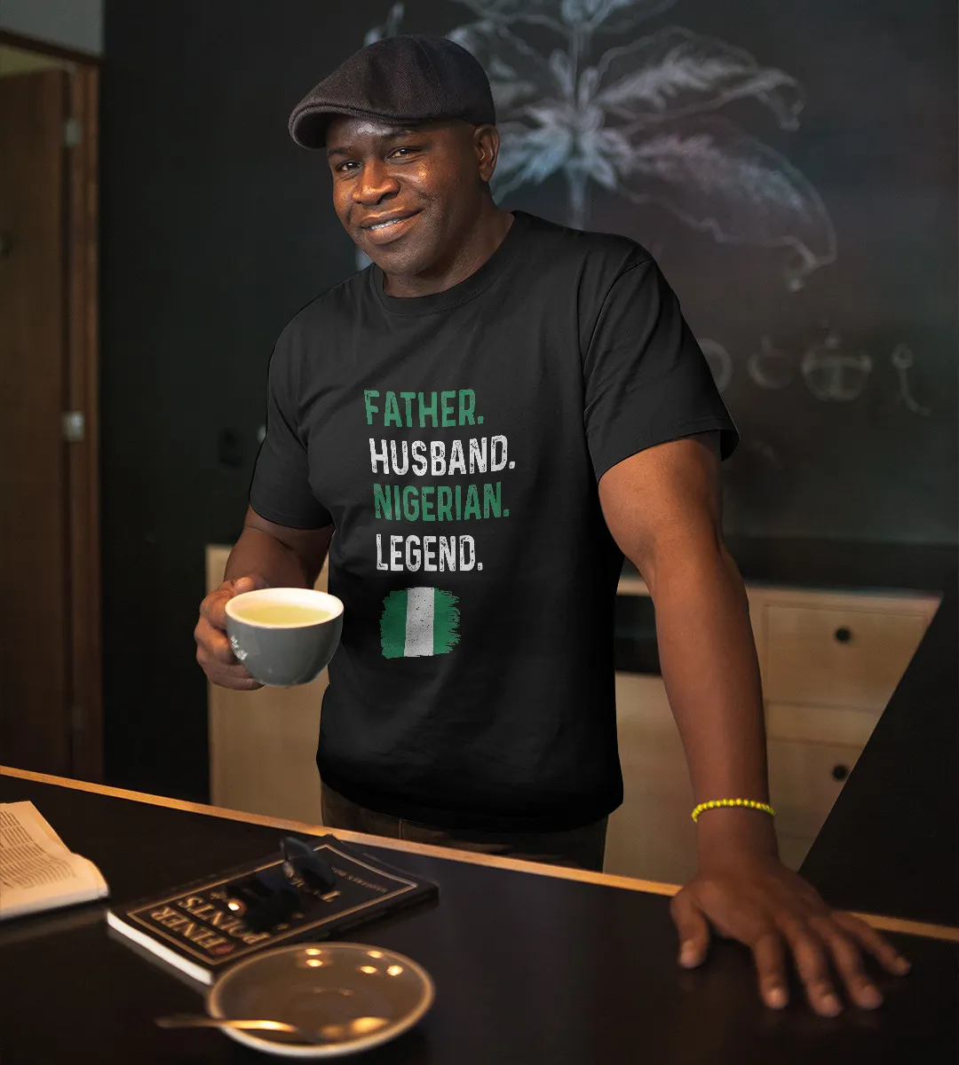 1sttheworld T-Shirt - Father Husband Nigerian Legend Proud Dad T-Shirt Black A35