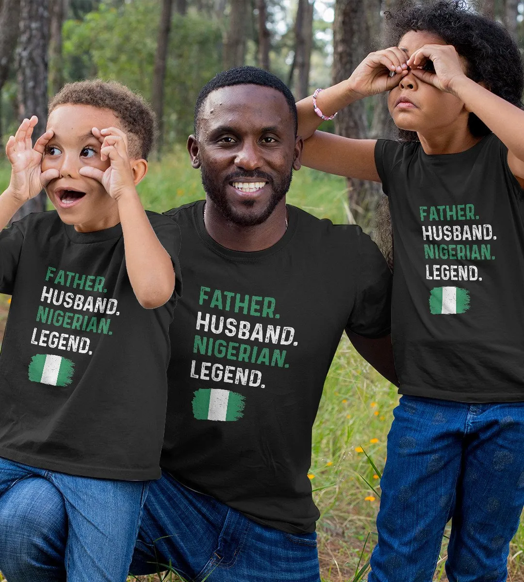 1sttheworld T-Shirt - Father Husband Nigerian Legend Proud Dad T-Shirt Black A35