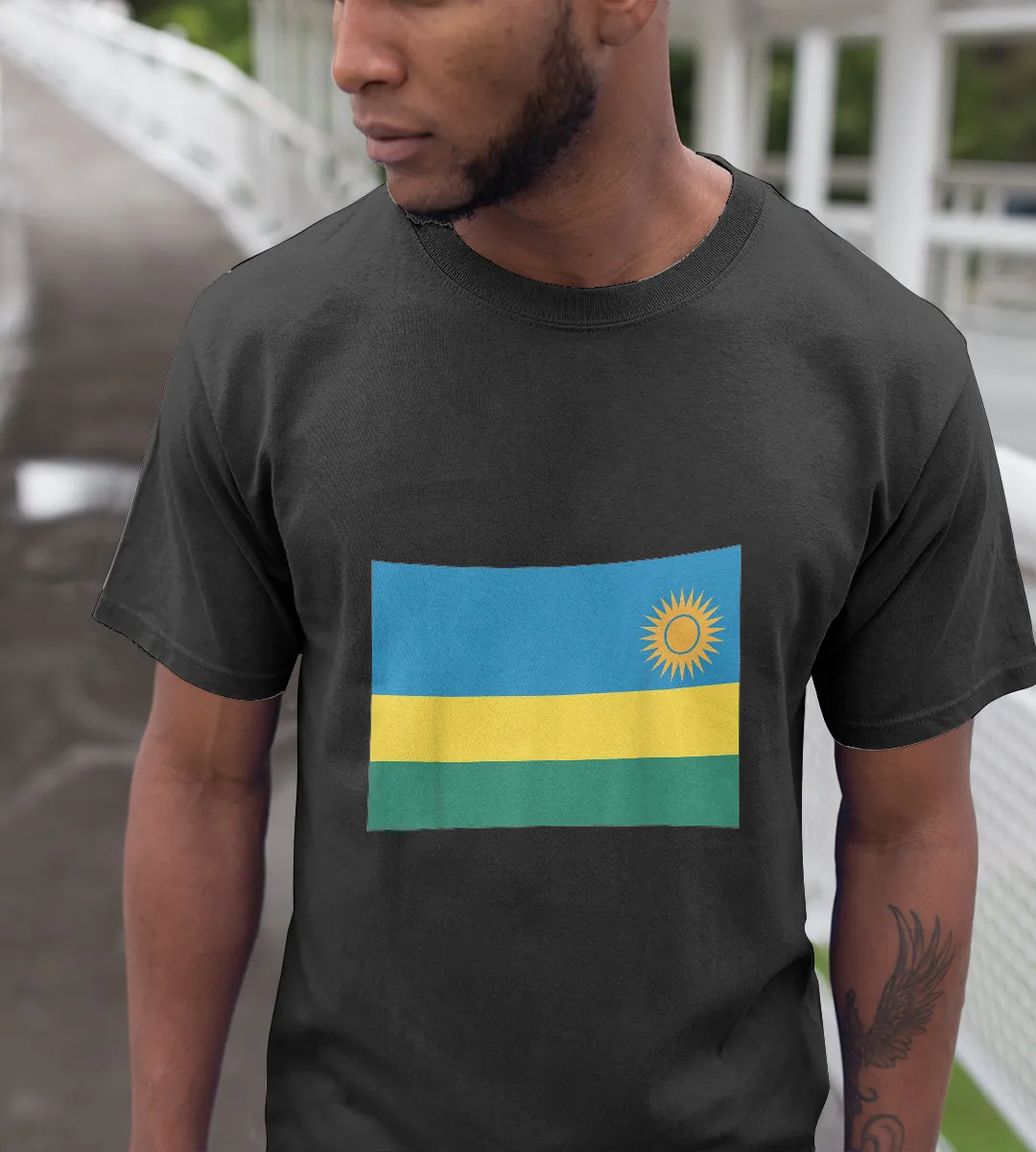 1sttheworld T-Shirt - Flag Of Rwanda T-Shirt Black A35