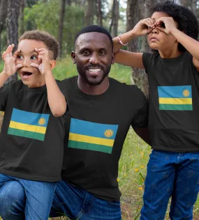 1sttheworld T-Shirt - Flag Of Rwanda T-Shirt Black A35