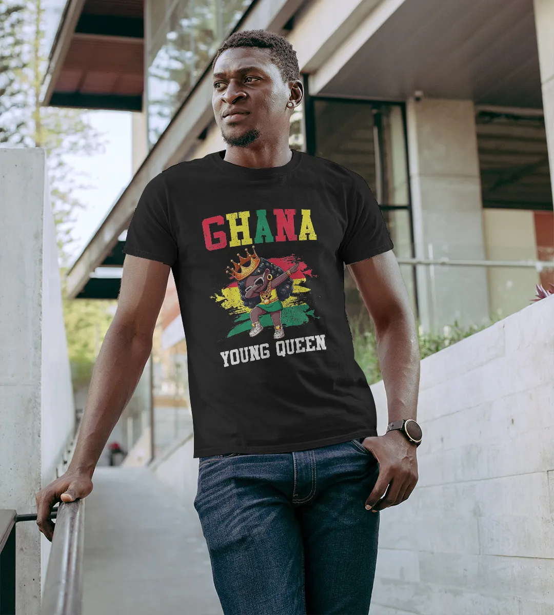 1sttheworld T-Shirt - Ghana Young Queen T-Shirt Black A35