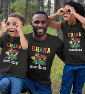 1sttheworld T-Shirt - Ghana Young Queen T-Shirt Black A35