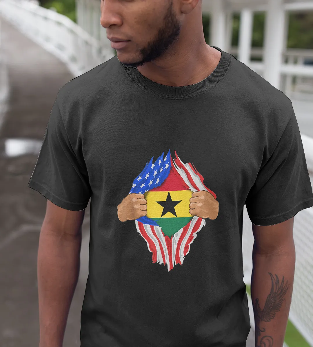 1sttheworld T-Shirt - Ghanaian Blood Inside Me T-Shirt Black A35