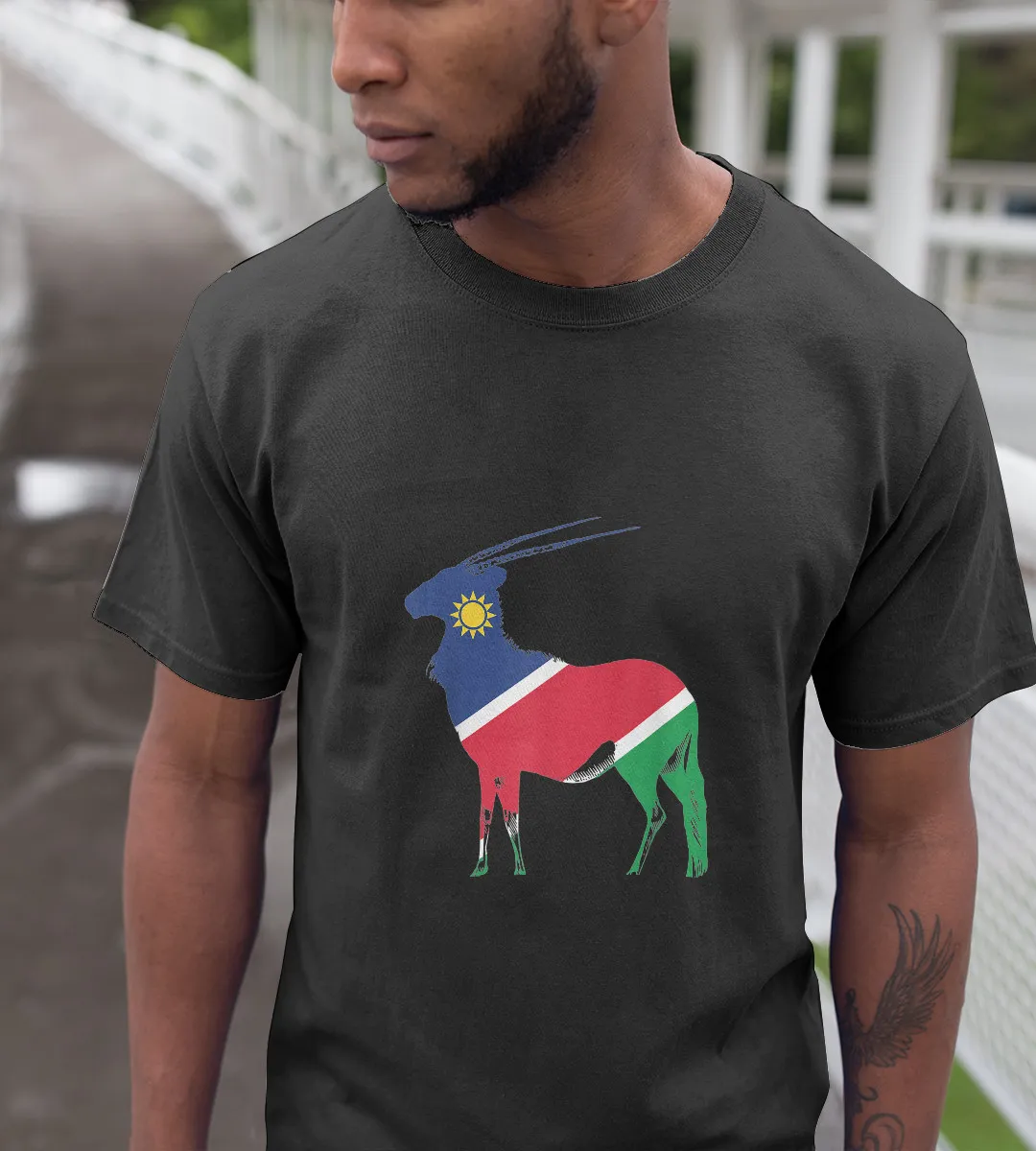 1sttheworld T-Shirt - Goat Namibian Flag T-Shirt Black A35