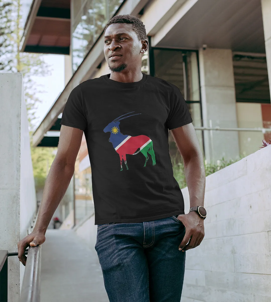 1sttheworld T-Shirt - Goat Namibian Flag T-Shirt Black A35