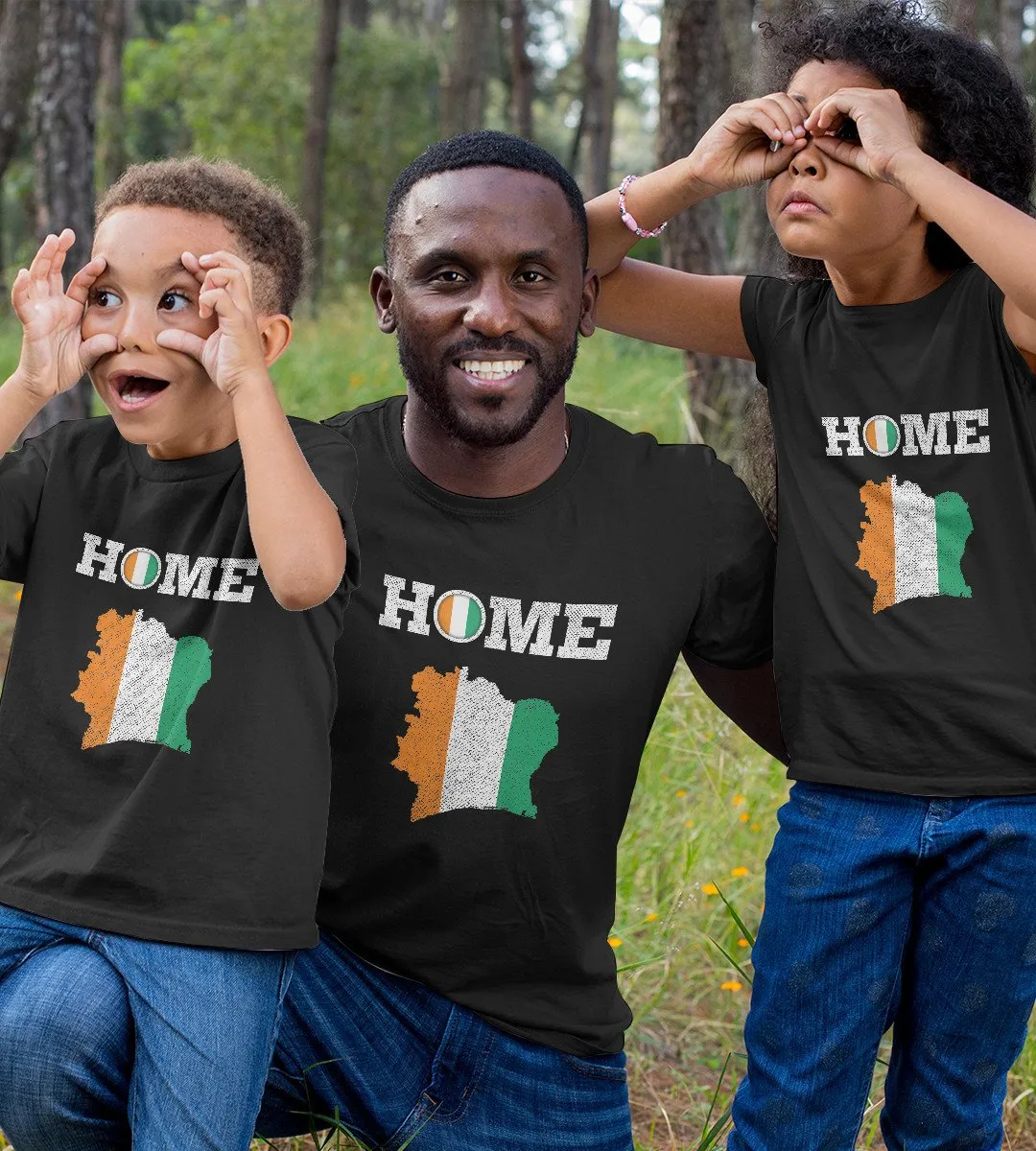 1sttheworld T-Shirt - Home Cote d'Ivoire Flag, Map T-Shirt Black A35