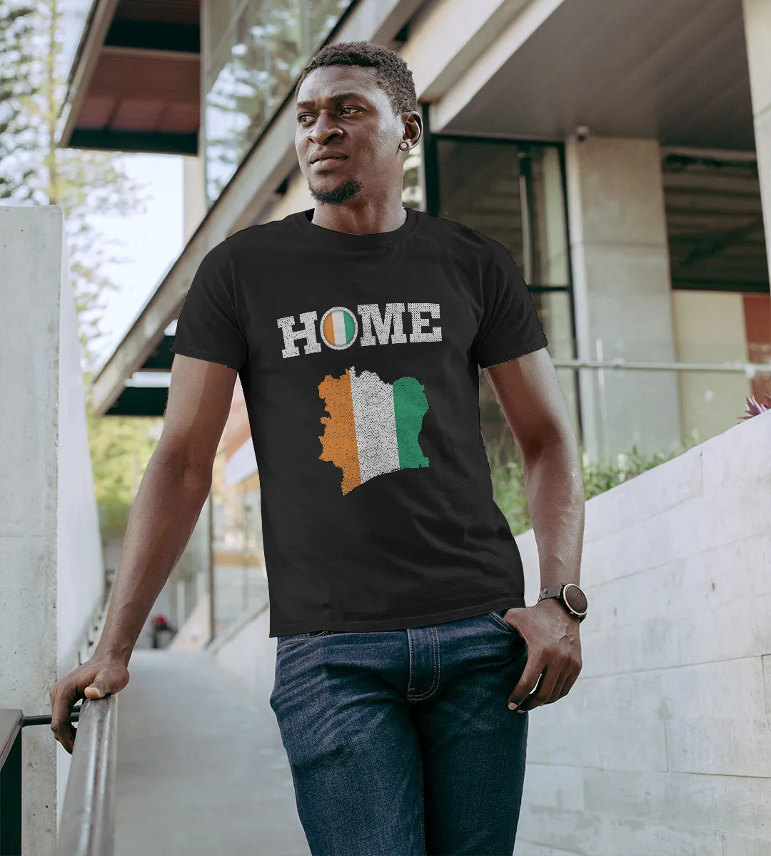 1sttheworld T-Shirt - Home Cote d'Ivoire Flag, Map T-Shirt Black A35