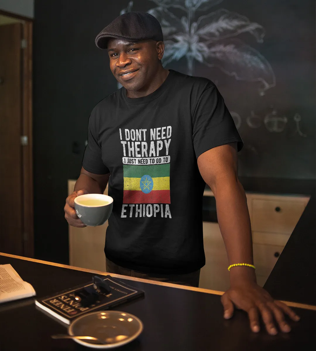 1sttheworld T-Shirt - I Don't Need Therapy I Just Need To Go To Ethiopia T-Shirt Black A35