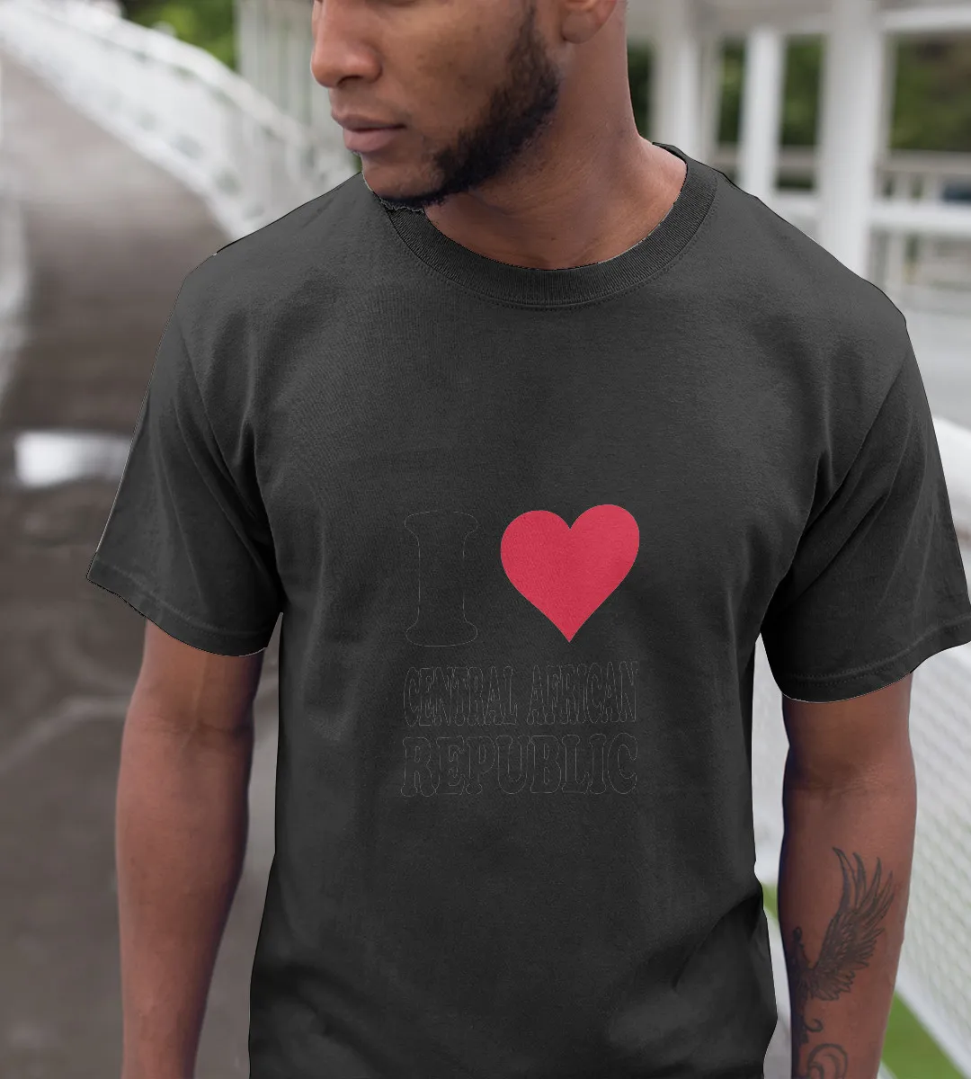 1sttheworld T-Shirt - I Love Central Africa Republic T-Shirt Black A35