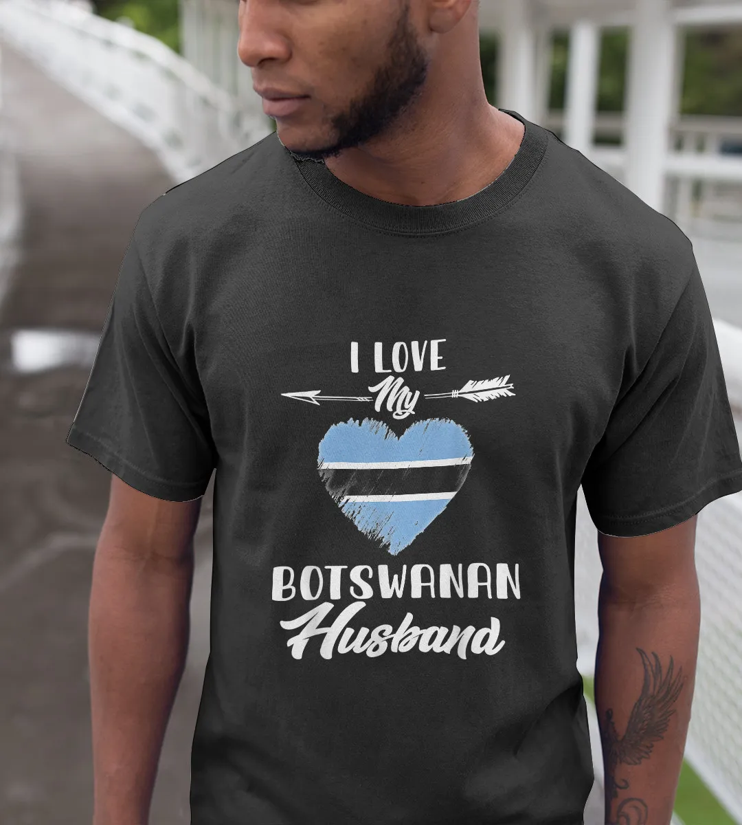 1sttheworld T-Shirt - I Love My Botswanan Husband T-Shirt Black A35