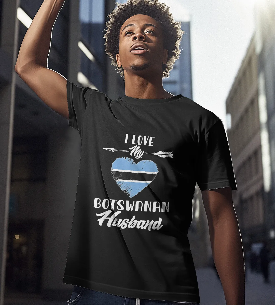 1sttheworld T-Shirt - I Love My Botswanan Husband T-Shirt Black A35