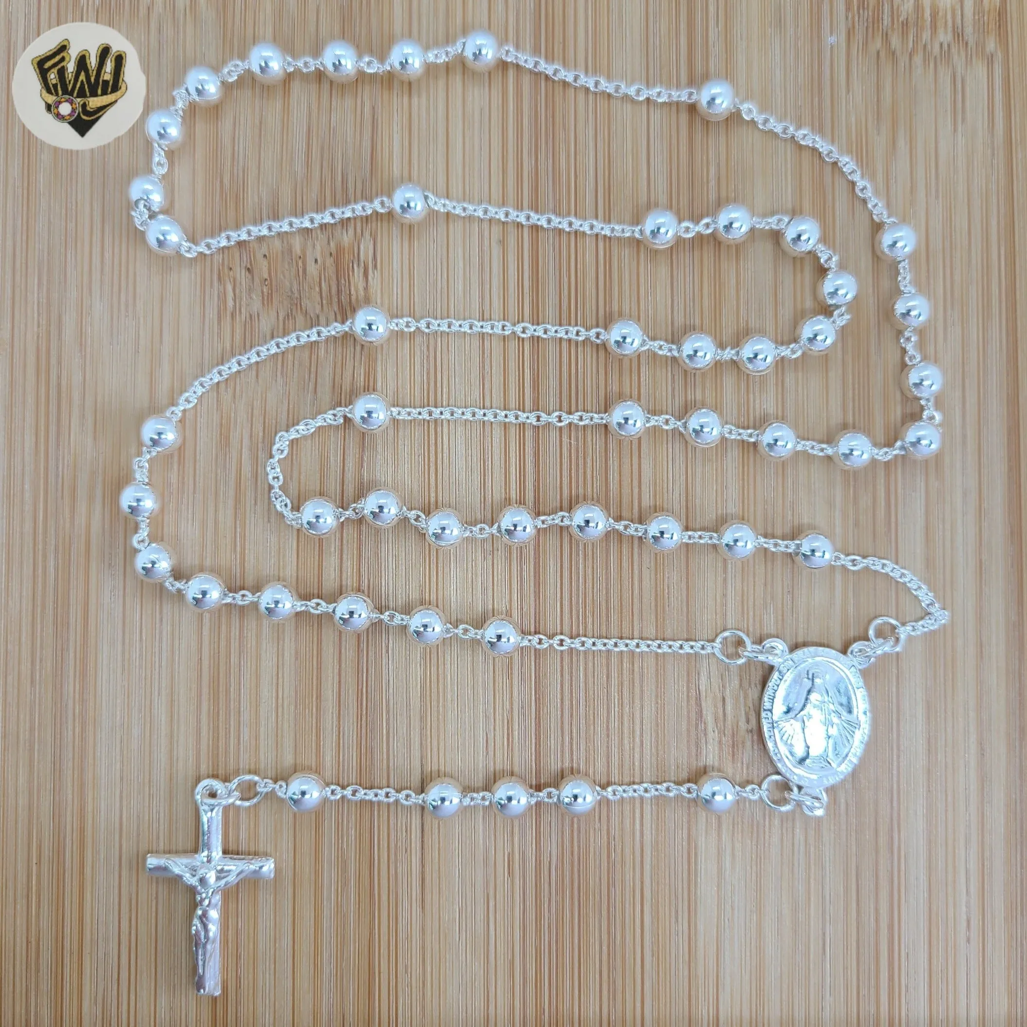 (2-2309) 925 Sterling Silver - Rosary Necklace - 24