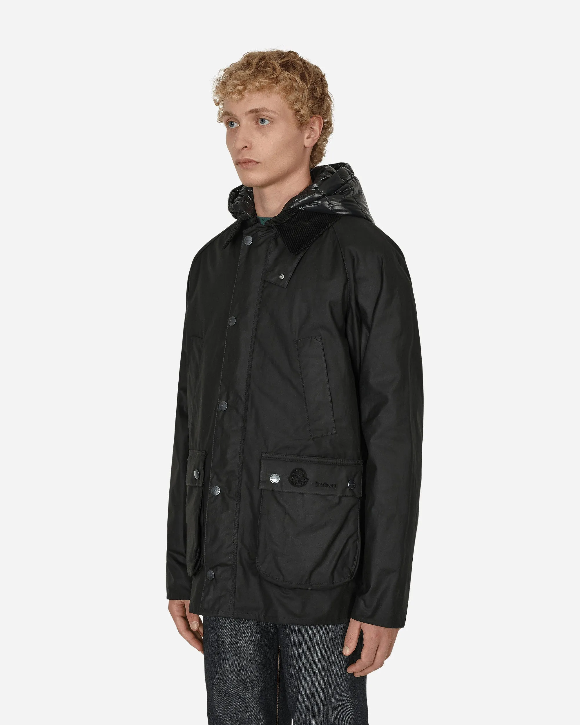 2 Moncler 1952 Barbour Wight Down Jacket Black