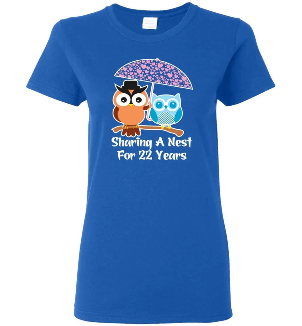 22 Years Wedding Anniversary Gifts Valentine's Day Women Tee