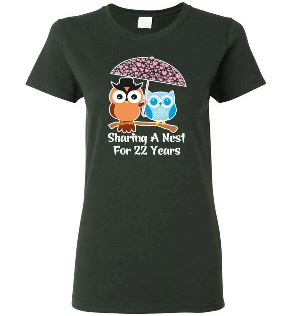 22 Years Wedding Anniversary Gifts Valentine's Day Women Tee