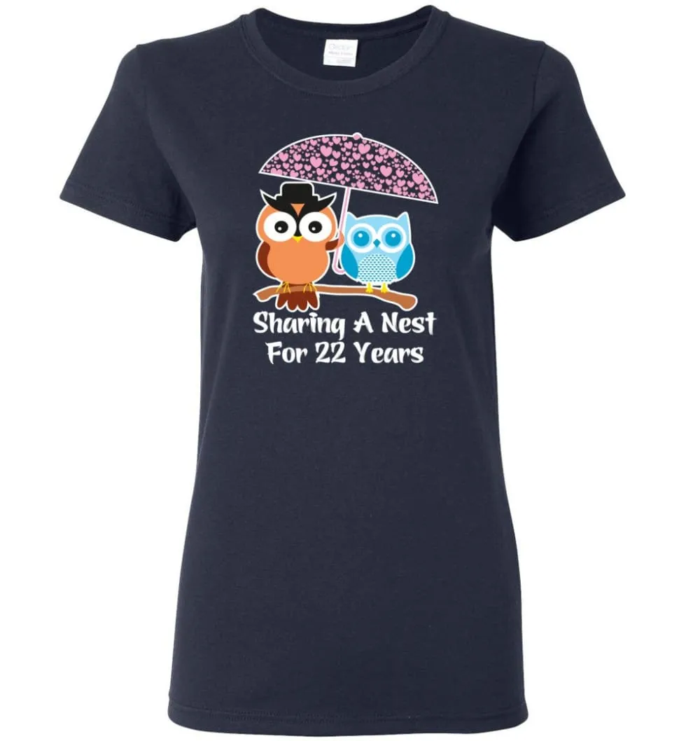 22 Years Wedding Anniversary Gifts Valentine's Day Women Tee