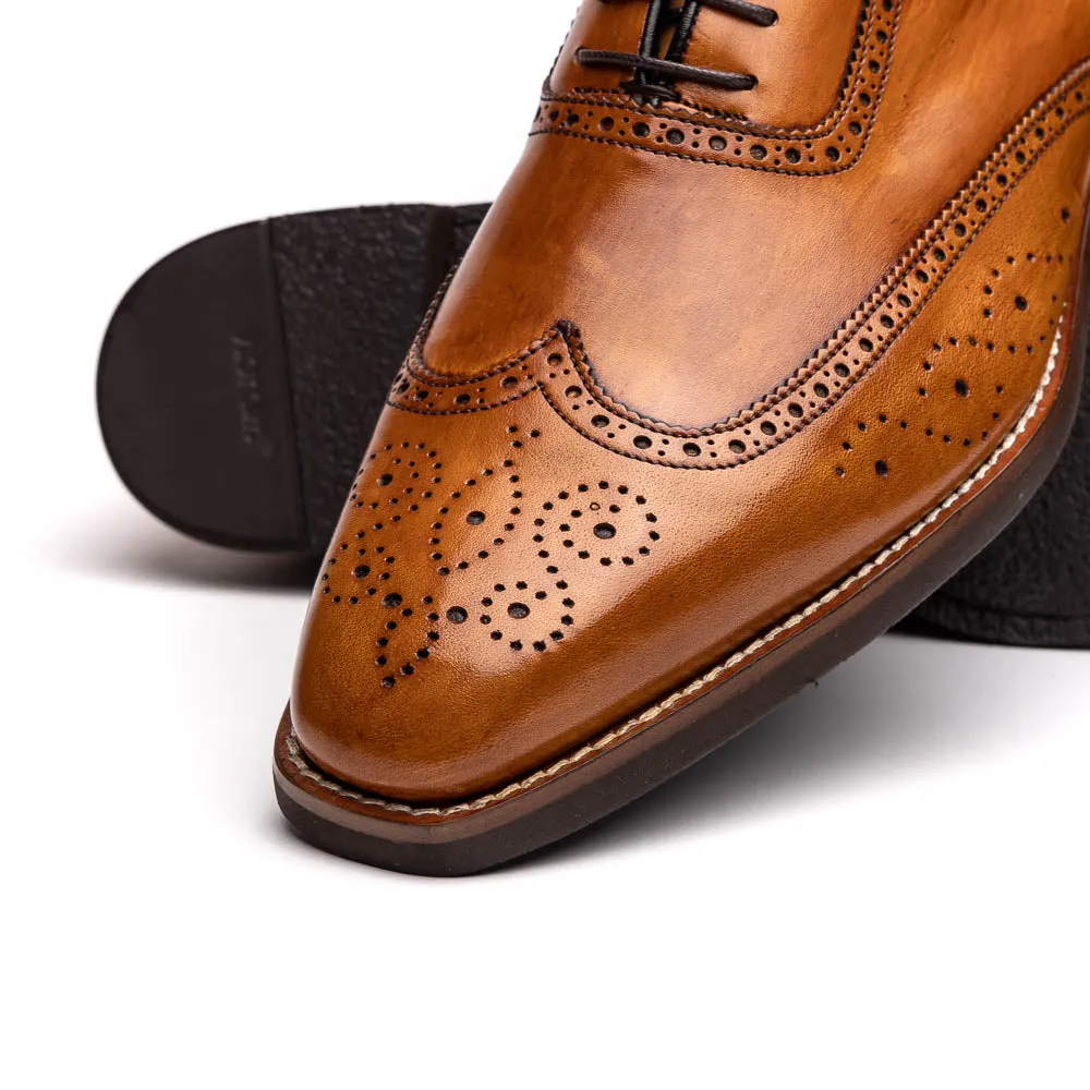 25-562-CML STEPHANO Wingtip Oxford Camel