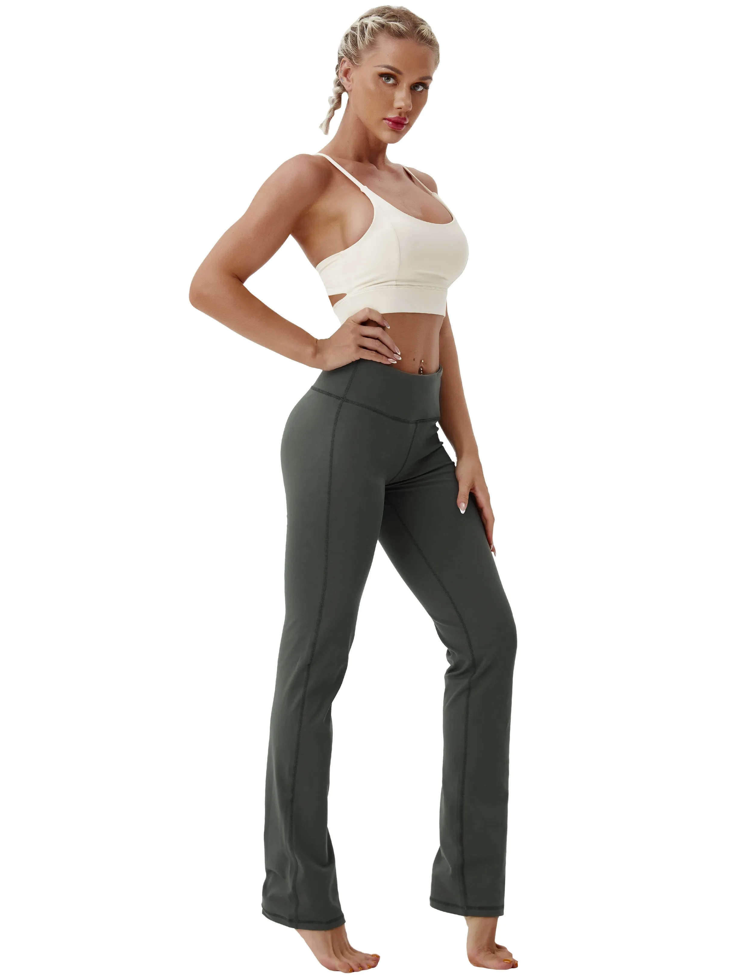 29" 31" 33" 35" Straight Leg Leggings olivegray