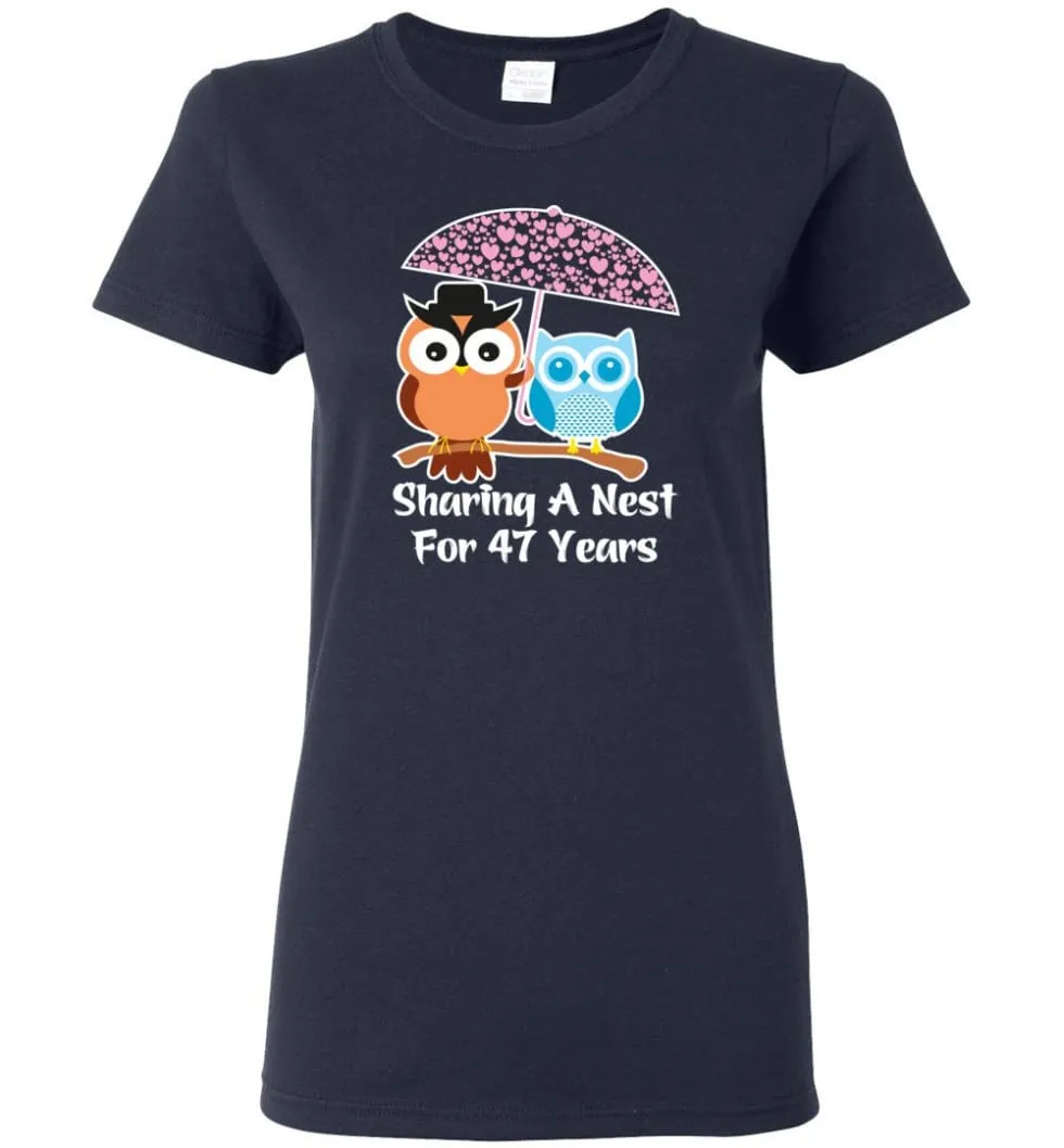 47 Years Wedding Anniversary Gifts Valentine's Day Women Tee