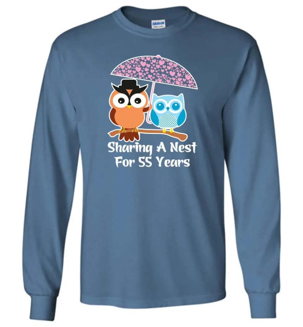 55 Years Wedding Anniversary Gifts Valentine's Day Long Sleeve T-Shirt