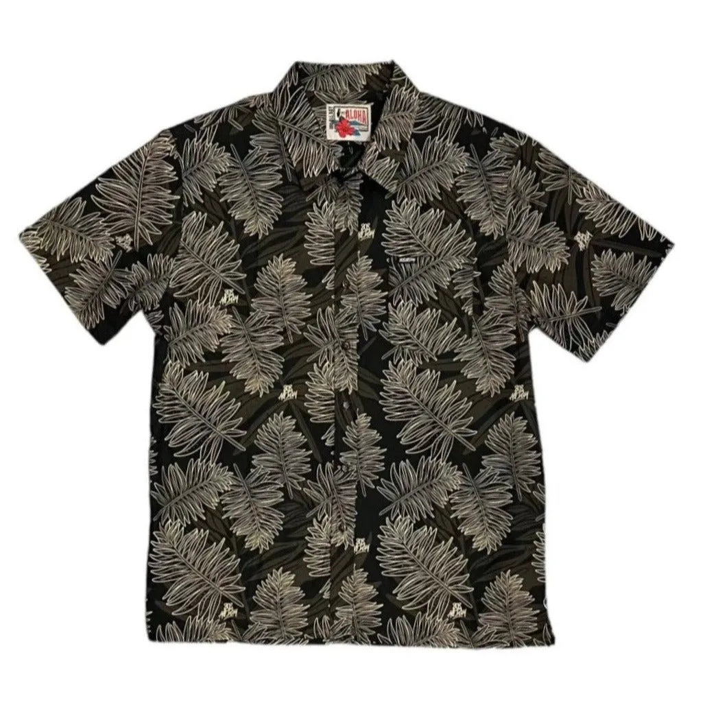 808ALLDAY Men's Brown Aloha Button Up