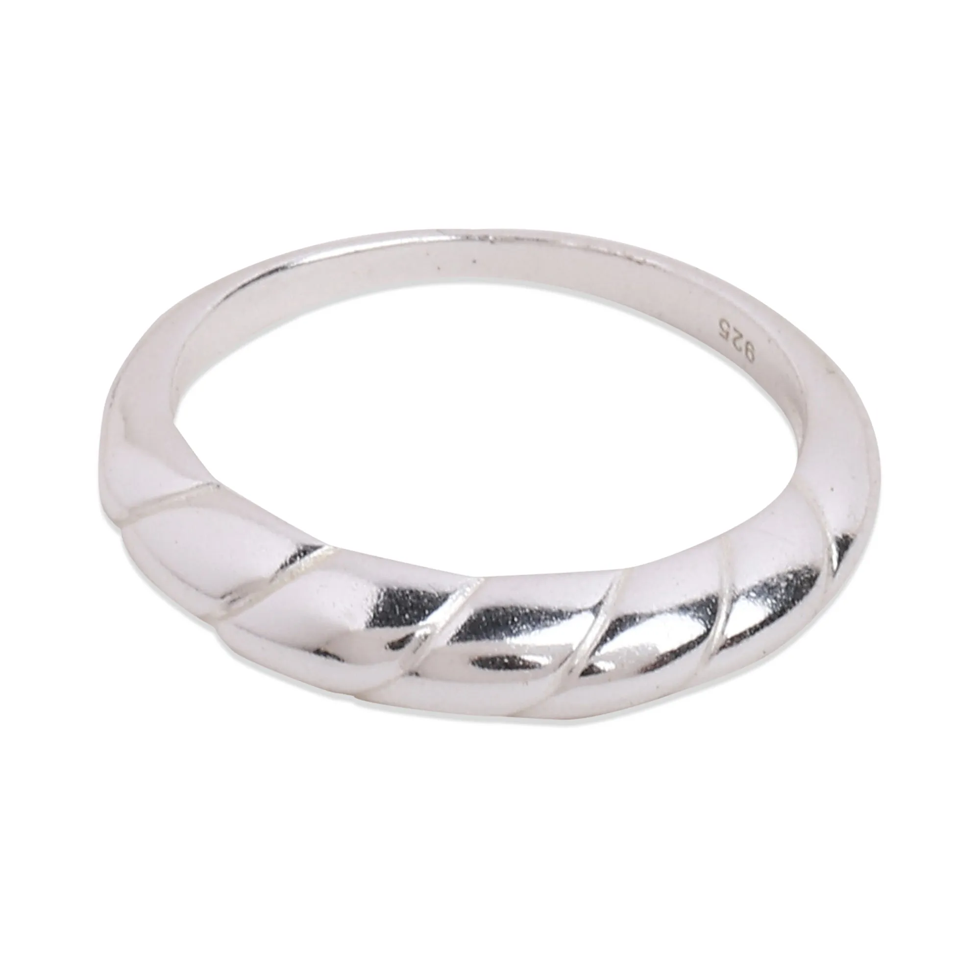 925 Pure Sterling Silver Croissant Ring For Women-Medium