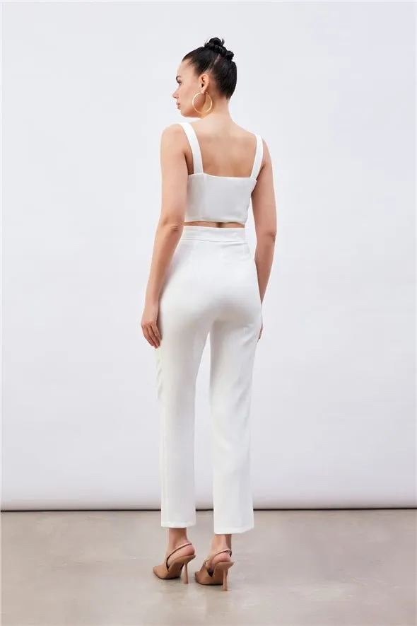 Accessory Detailed Pants - White