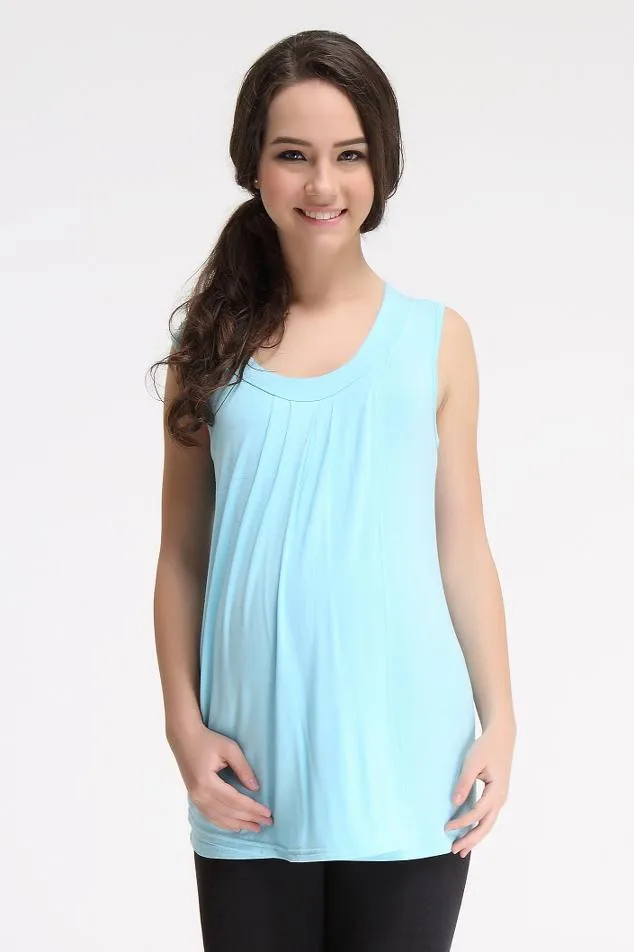 Ada Drape Tunic Top Aqua